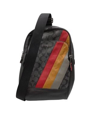 Coach Men's Black Signature Sling Bag